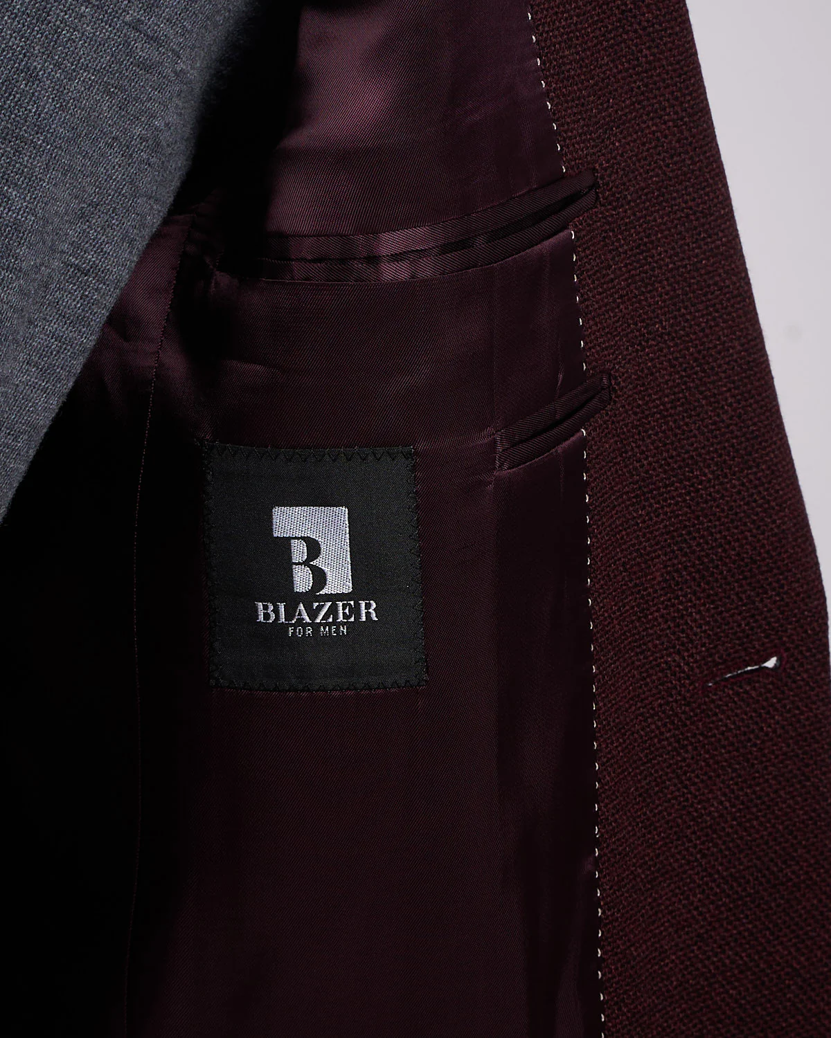 Burgundy Melange Wool Stretch Piqué 'Hampton' Sport Jacket - Image 8