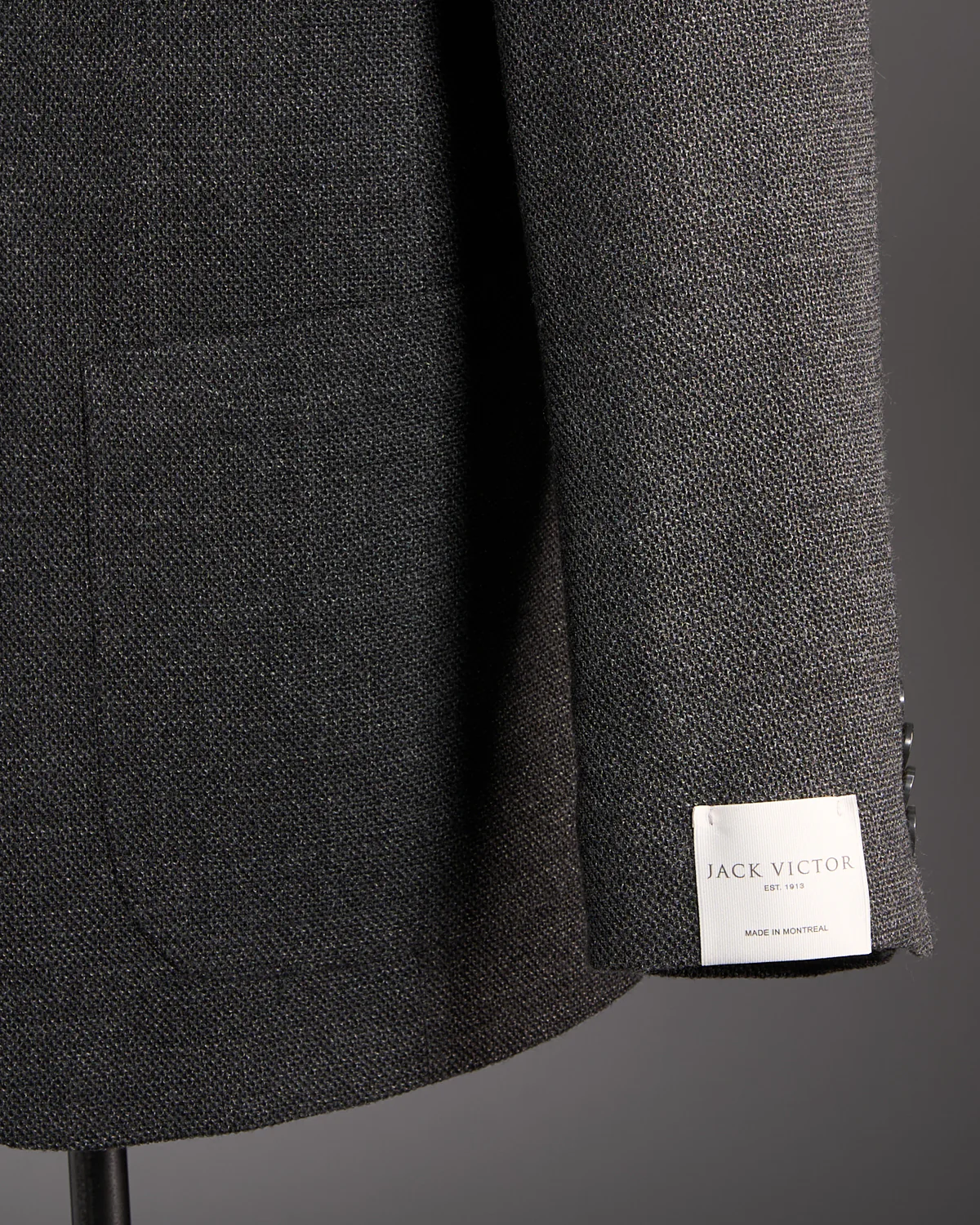 Charcoal Wool Stretch Piqué 'Hampton' Blazer - Image 3