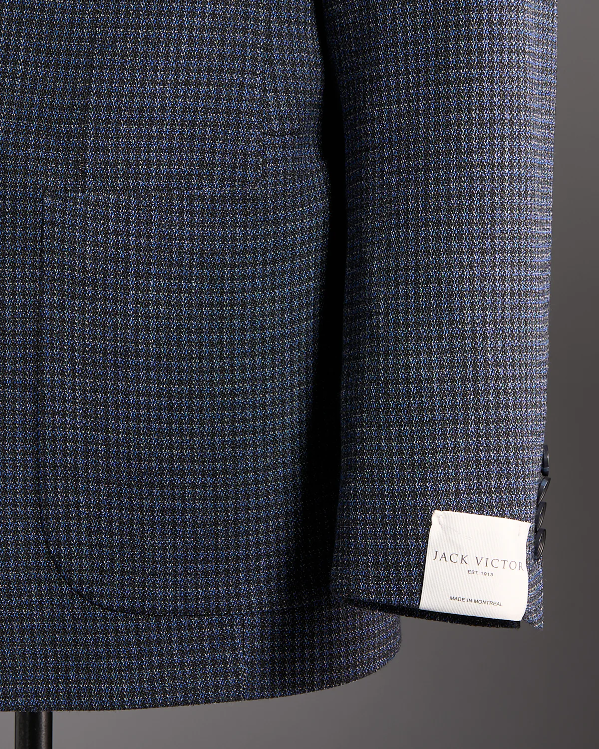 Indigo & Grey Neat Comfort Wool Stretch 'Hampton' Sport Jacket - Image 3