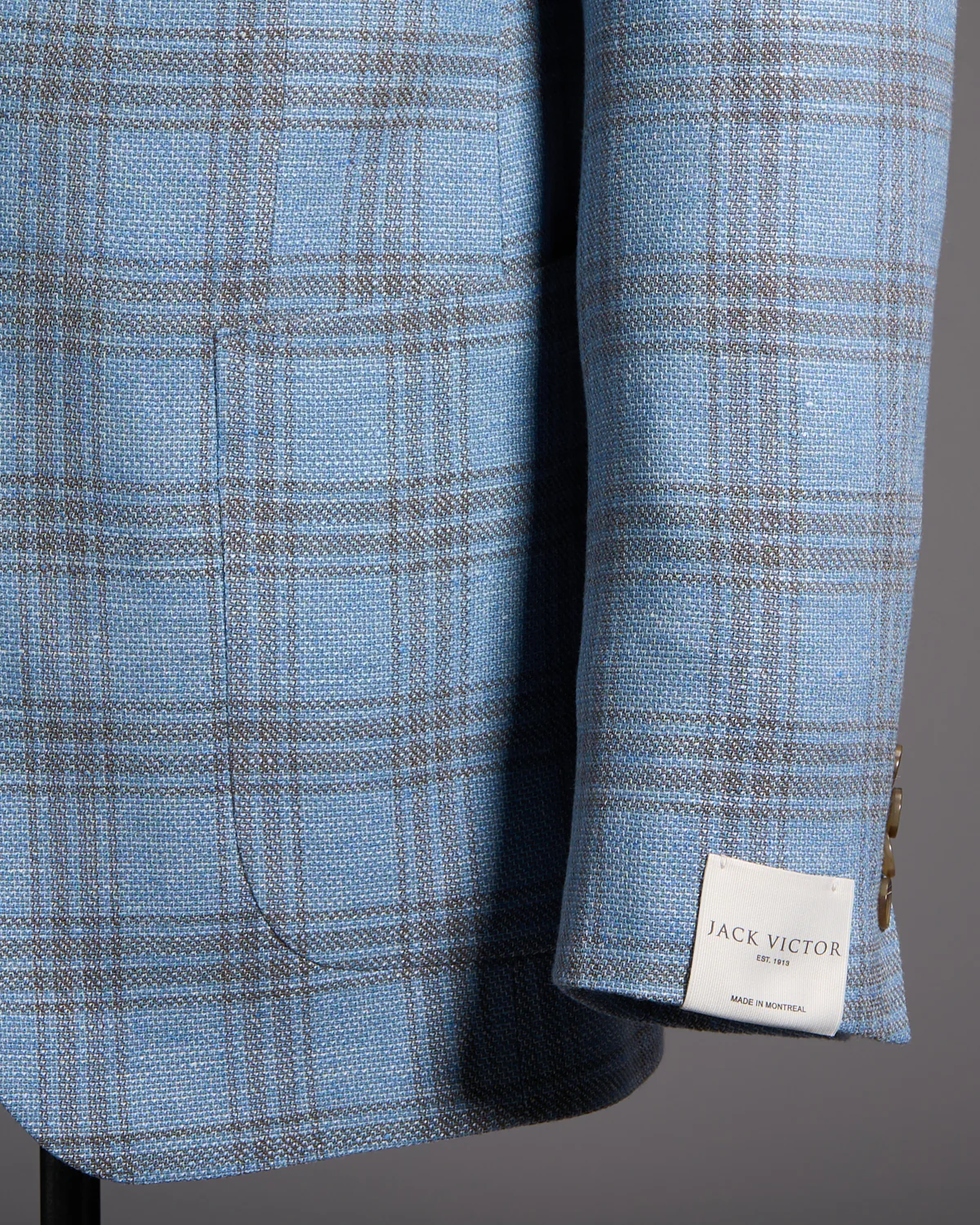 Wool-Linen Blend Stretch Check Sport Jacket - Image 3