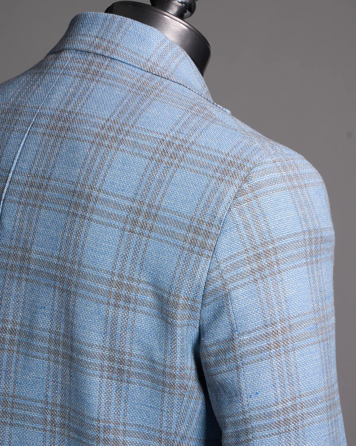Wool-Linen Blend Stretch Check Sport Jacket - Image 4