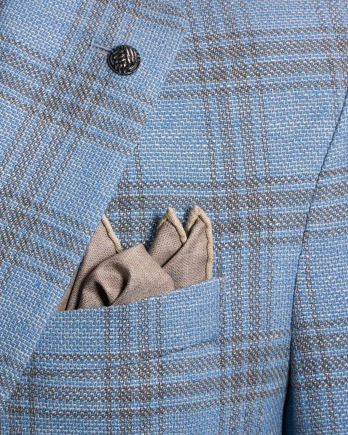 Wool-Linen Blend Stretch Check Sport Jacket - Image 5