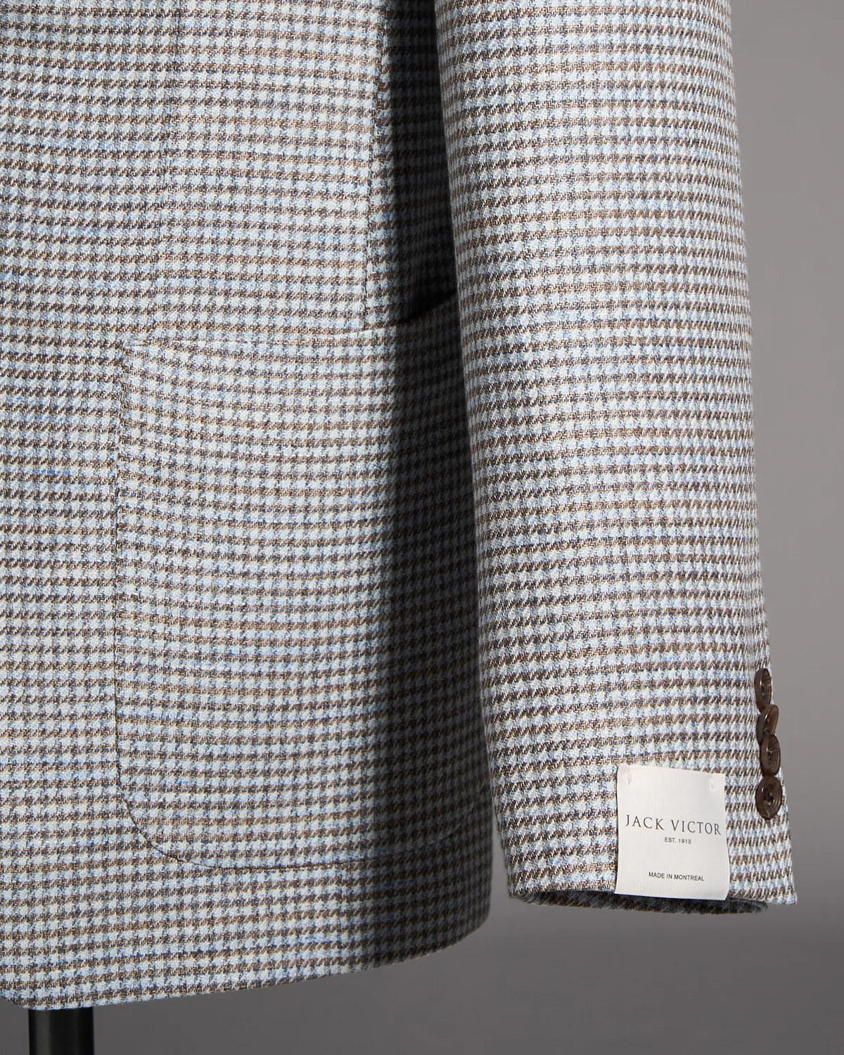Wool-Linen Blend Stretch Houndstooth Sport Jacket - Image 4