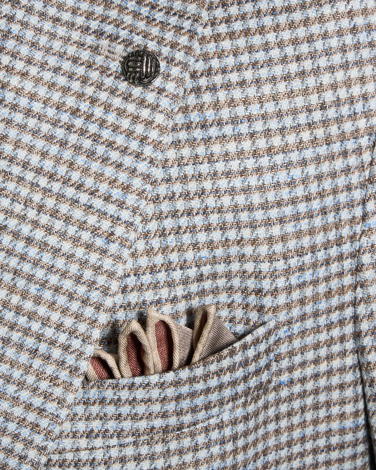 Wool-Linen Blend Stretch Houndstooth Sport Jacket - Image 6