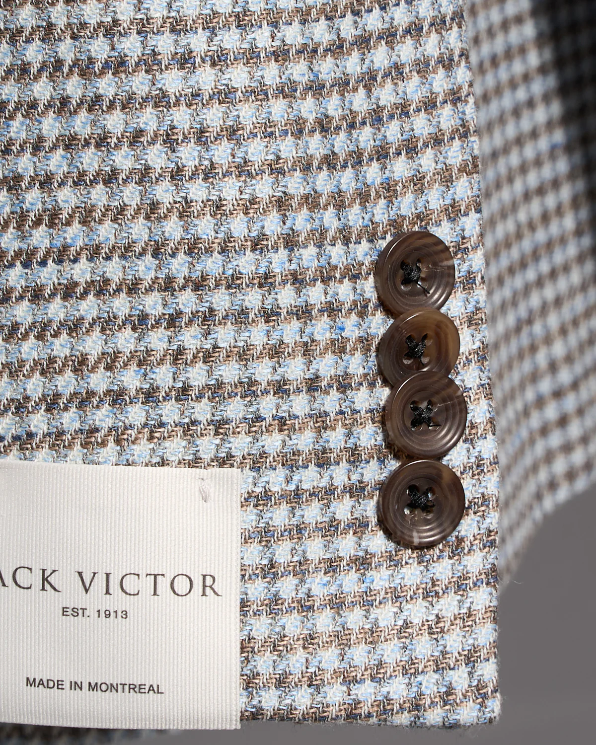 Wool-Linen Blend Stretch Houndstooth Sport Jacket - Image 7