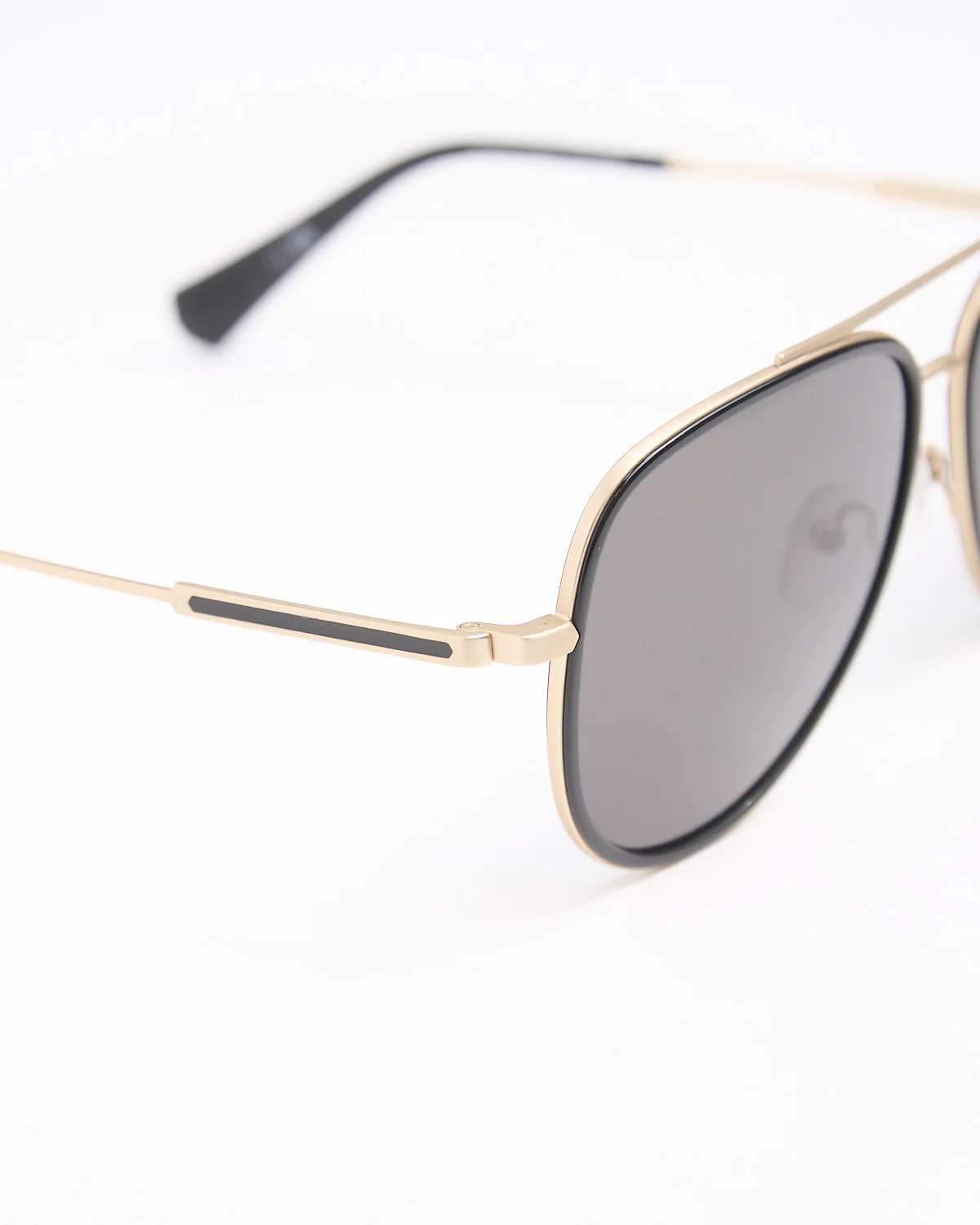 Black & Gold Double Frame Round Aviator SJV566 Sunglasses - Image 4