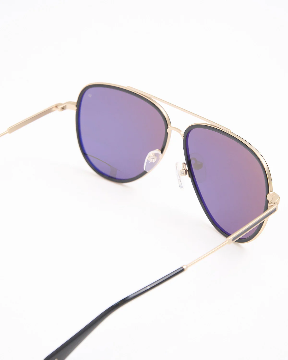Black & Gold Double Frame Round Aviator SJV566 Sunglasses - Image 5