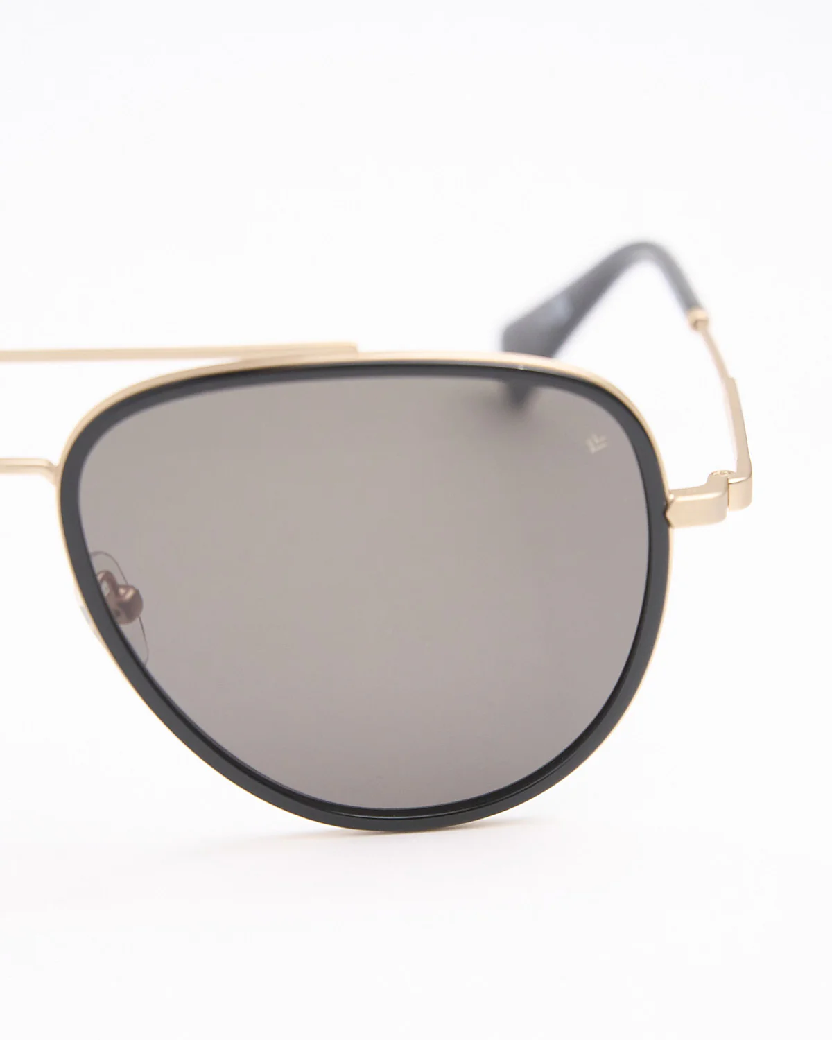 Black & Gold Double Frame Round Aviator SJV566 Sunglasses - Image 6