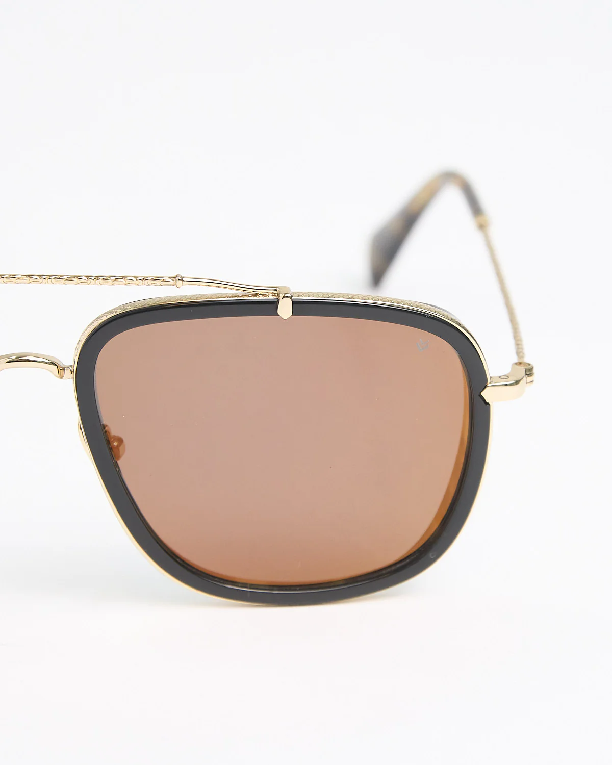 Black & Gold Tortoise Square Aviator SJV550 Sunglasses - Image 6