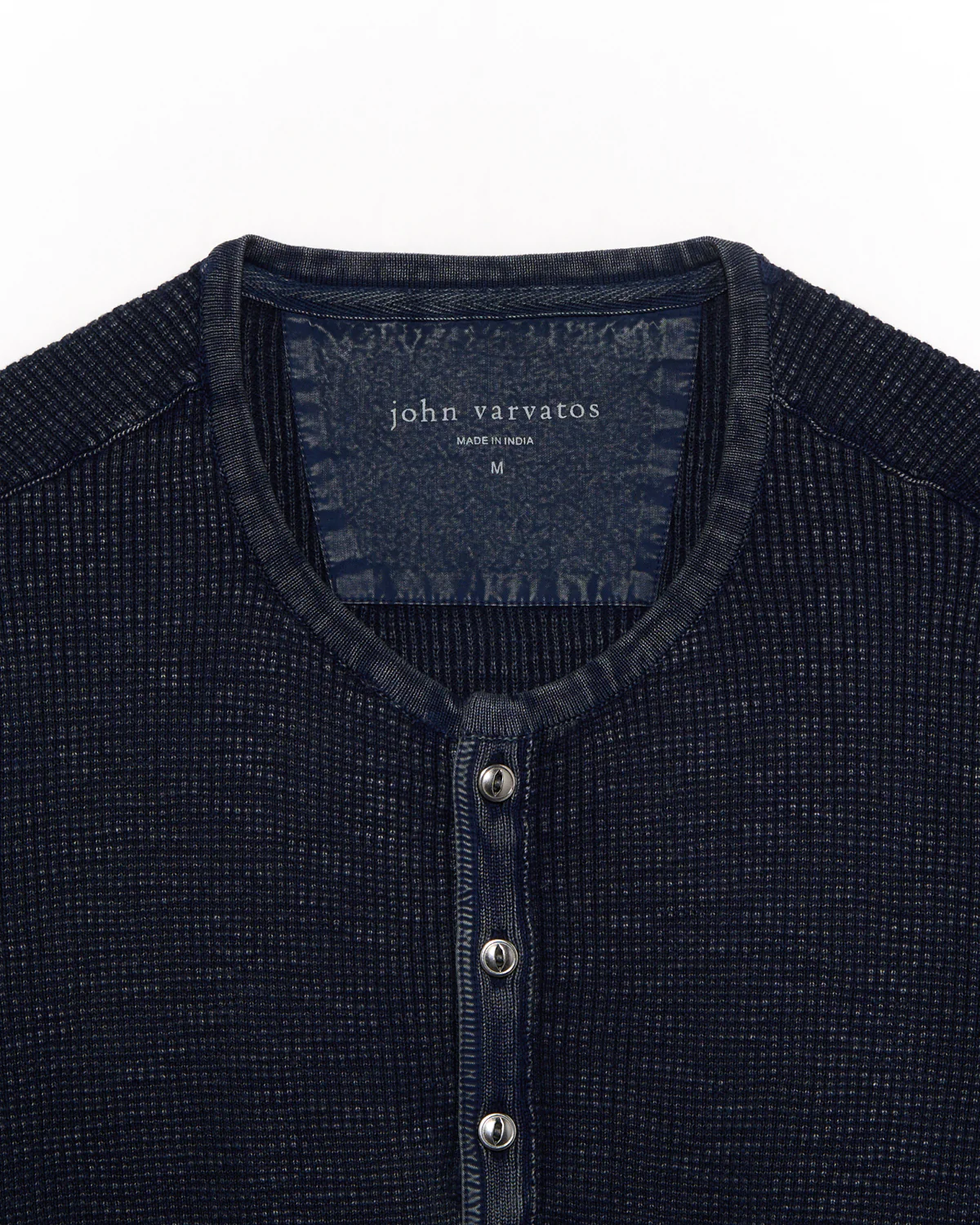 Memphis Waffle Henley In Fadeaway Wash - Image 4