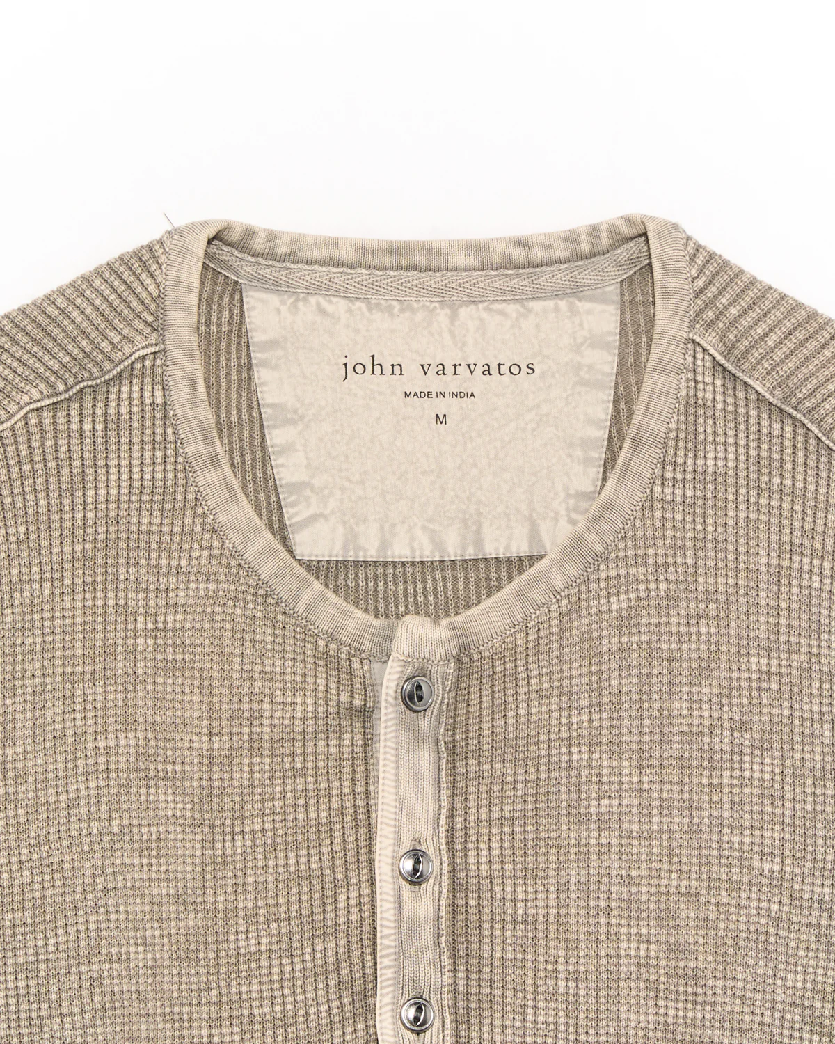 Memphis Waffle Henley In Fadeaway Wash - Image 4