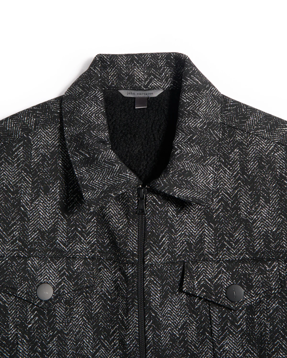 Variegated Herringbone Fleece Lined Jacket - Image 2
