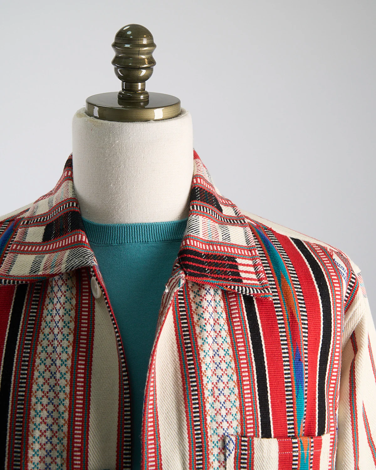 Handloom Cotton & Wool Striped 'Bodhi' Shirt Jacket - Image 5
