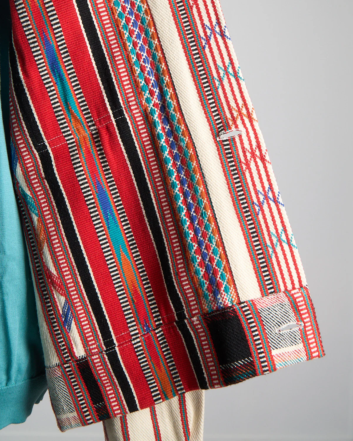 Handloom Cotton & Wool Striped 'Bodhi' Shirt Jacket - Image 7