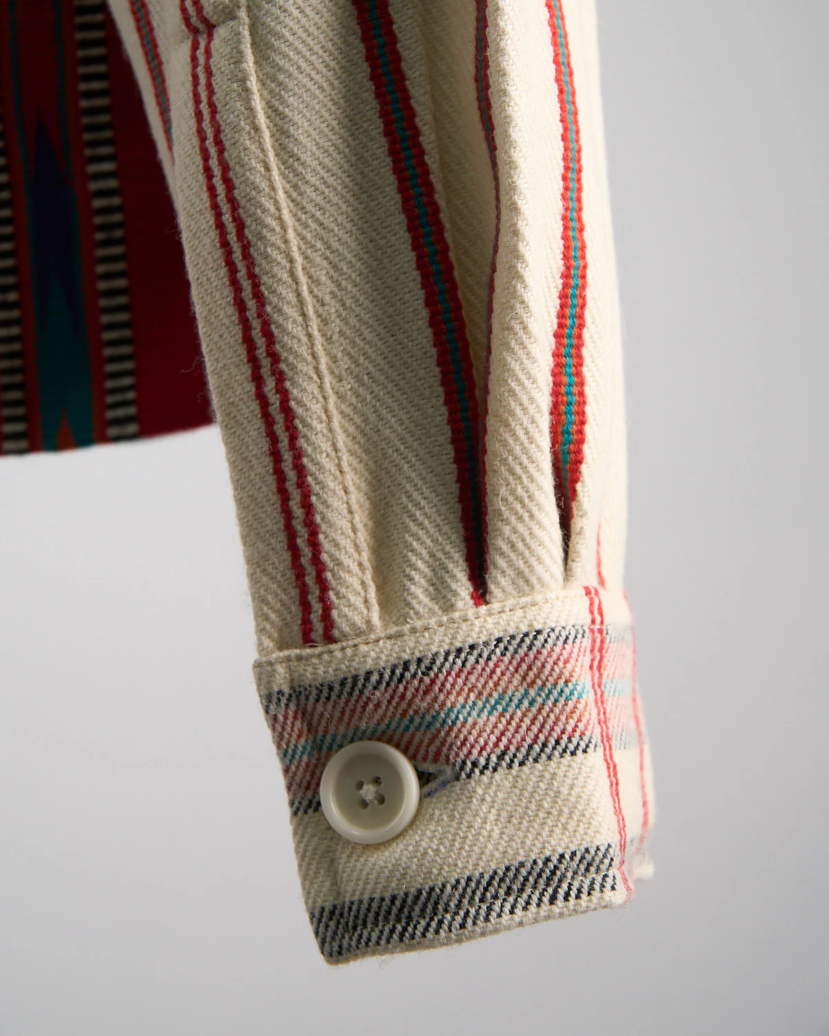 Handloom Cotton & Wool Striped 'Bodhi' Shirt Jacket - Image 9