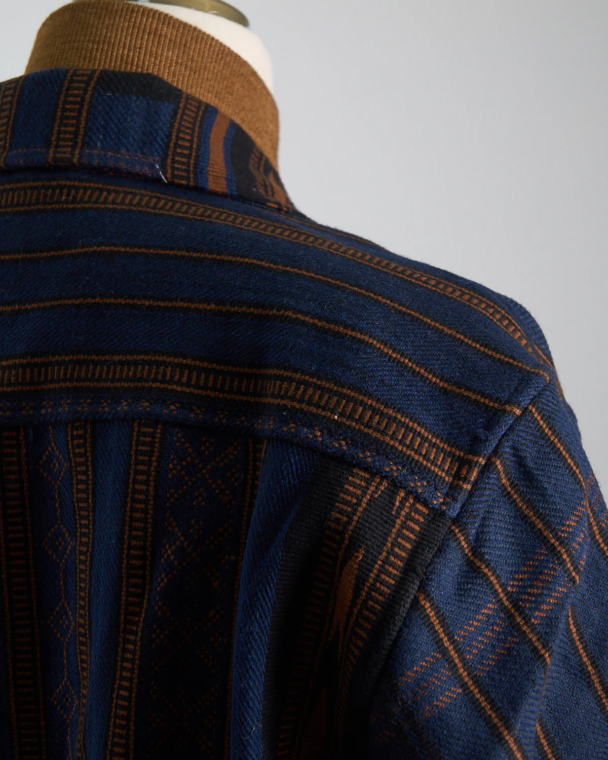 Handloom Cotton & Wool Striped 'Leroy' Full Zip Shirt Jacket - Image 5