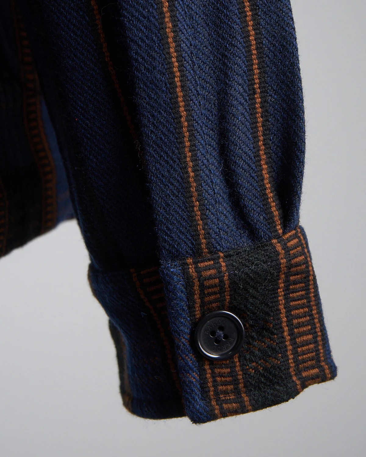 Handloom Cotton & Wool Striped 'Leroy' Full Zip Shirt Jacket - Image 6