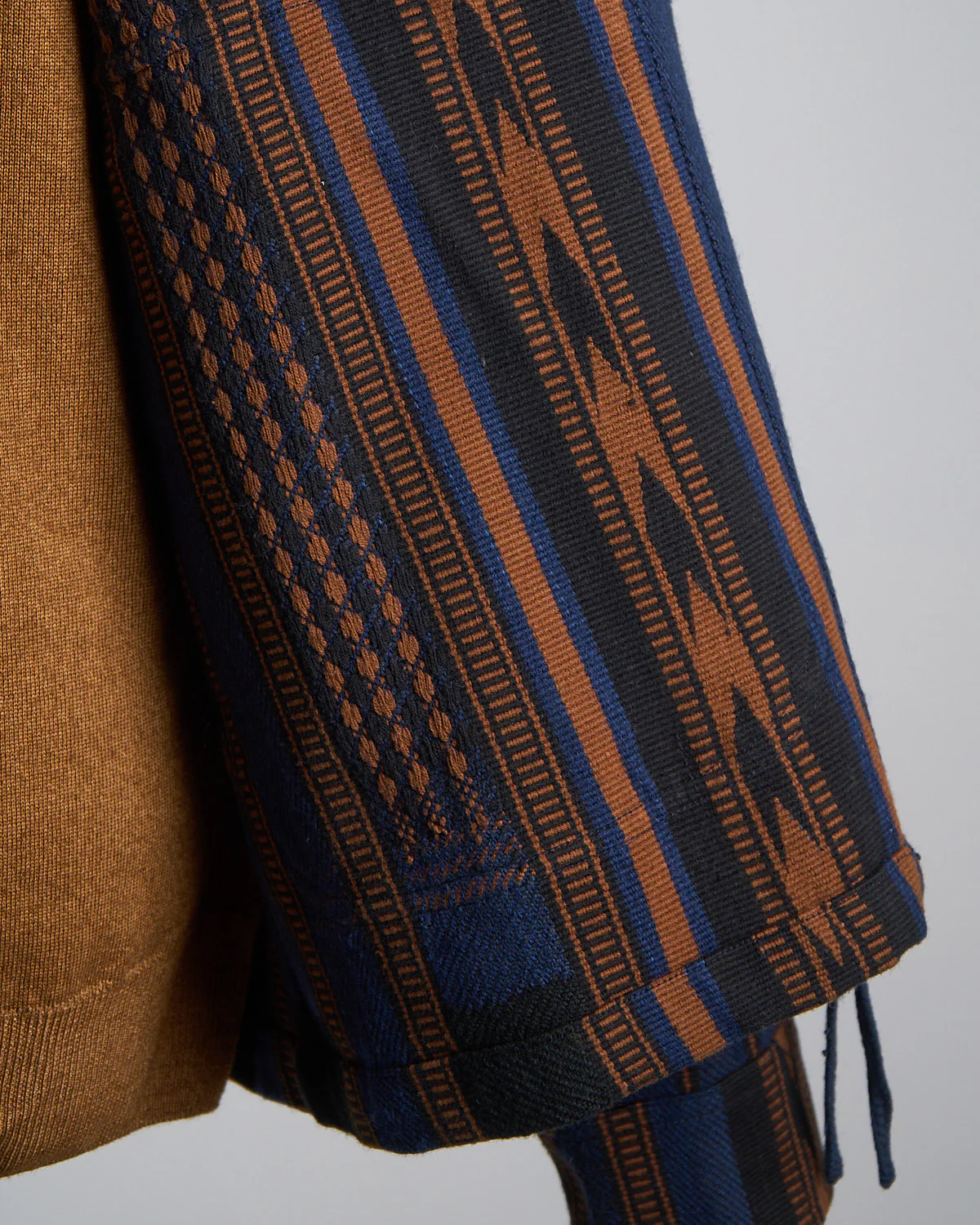 Handloom Cotton & Wool Striped 'Leroy' Full Zip Shirt Jacket - Image 7