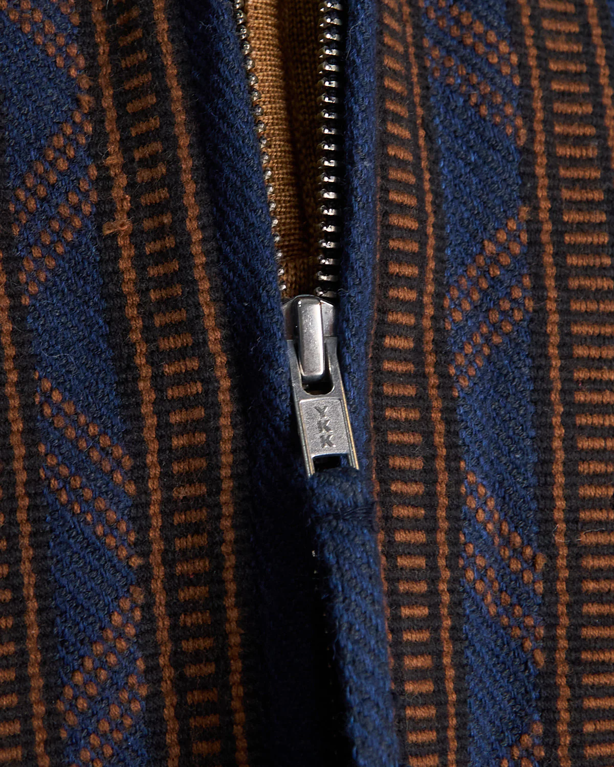 Handloom Cotton & Wool Striped 'Leroy' Full Zip Shirt Jacket - Image 9