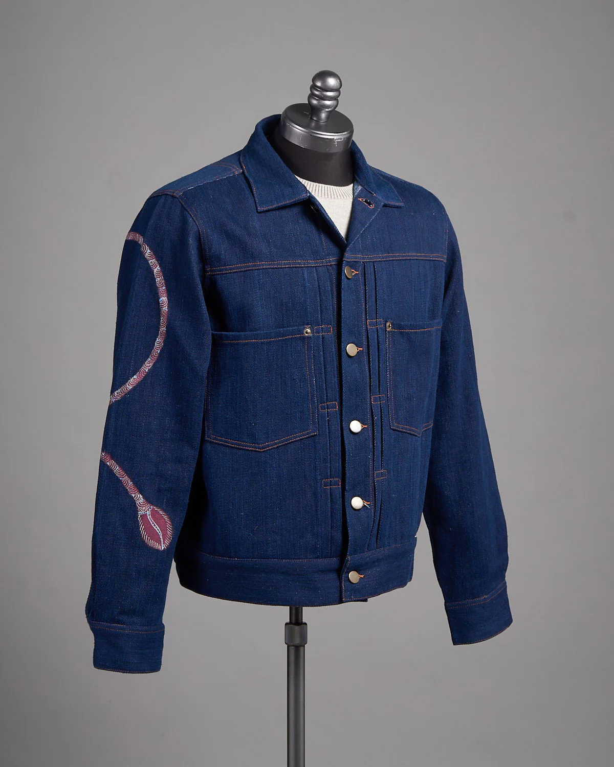 Marvin Indigo Hand-Painted Denim Jacket - Image 3