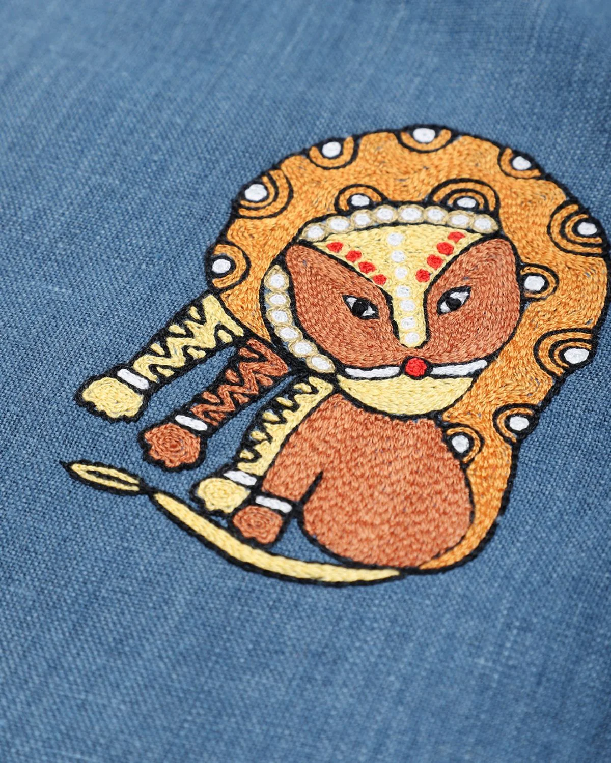 Oversized Hand Embroidered Animals Camp Collar Shirt - Image 4