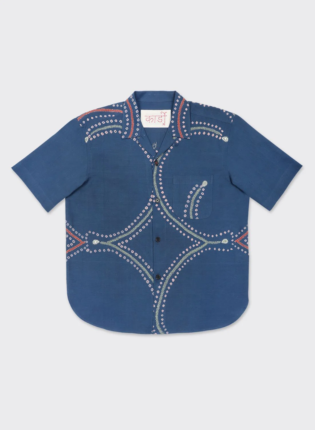 Oversized Rabari Embroidered Camp Collar Shirt