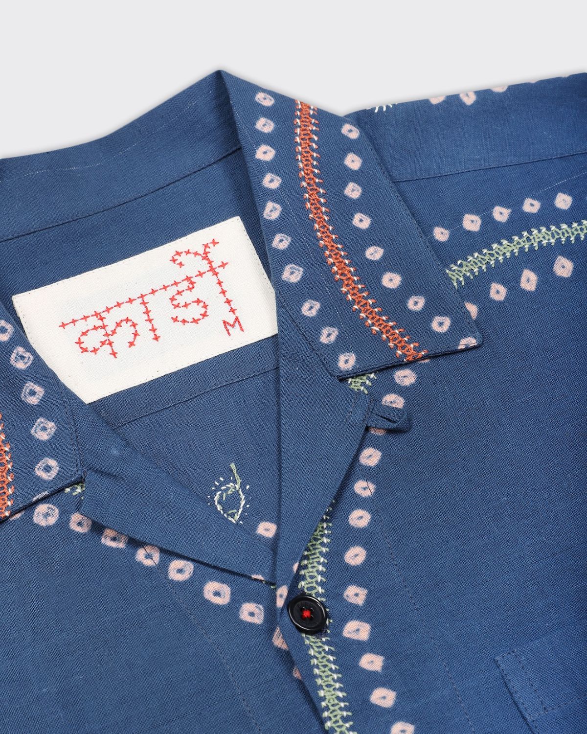 Oversized Rabari Embroidered Camp Collar Shirt - Image 2