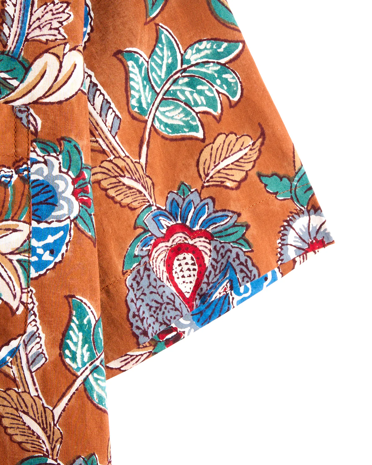 Ronen Floral Motif Hand Block Print Shirt - Image 5