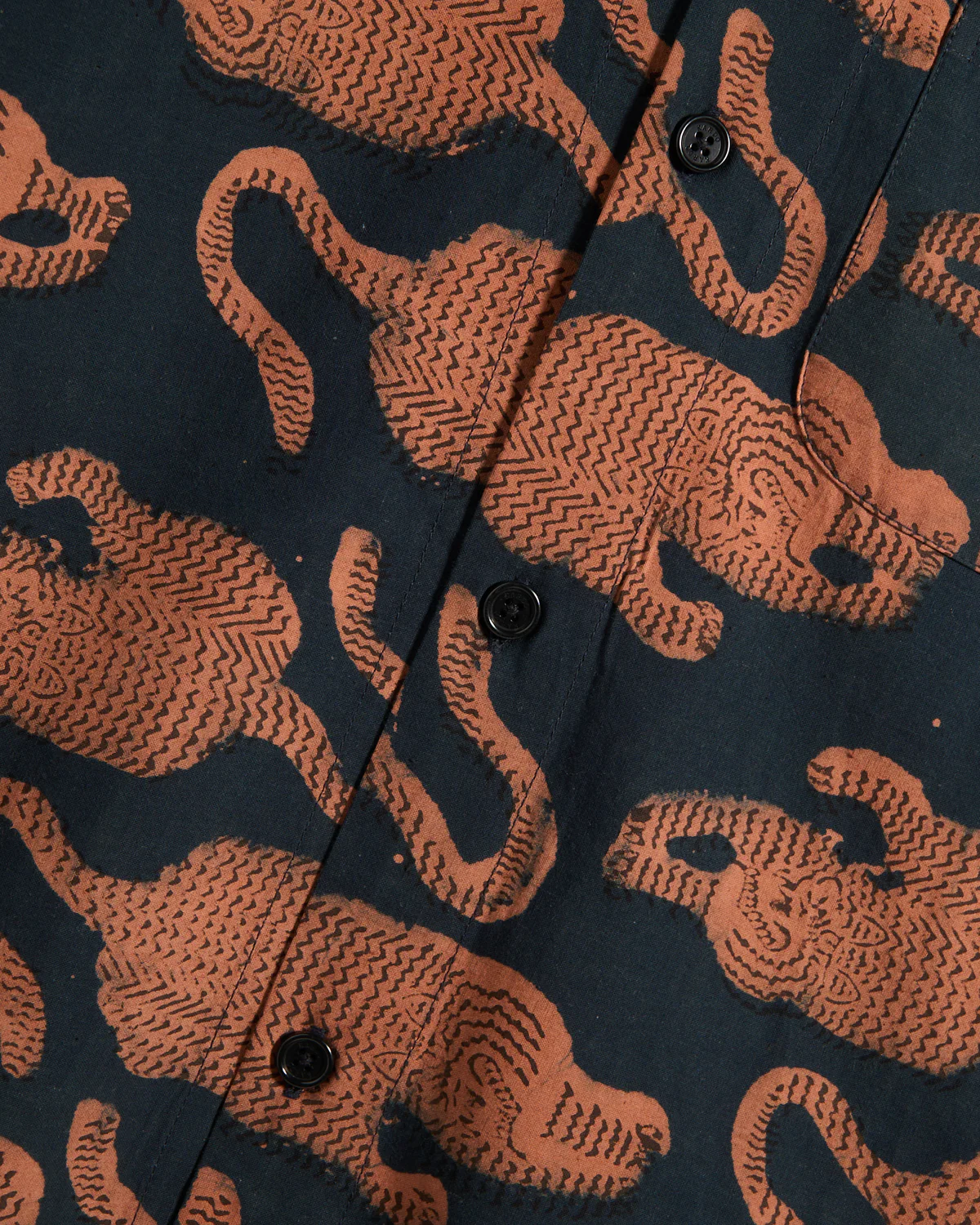 Ronen Tiger Motif Hand Block Print Shirt - Image 4