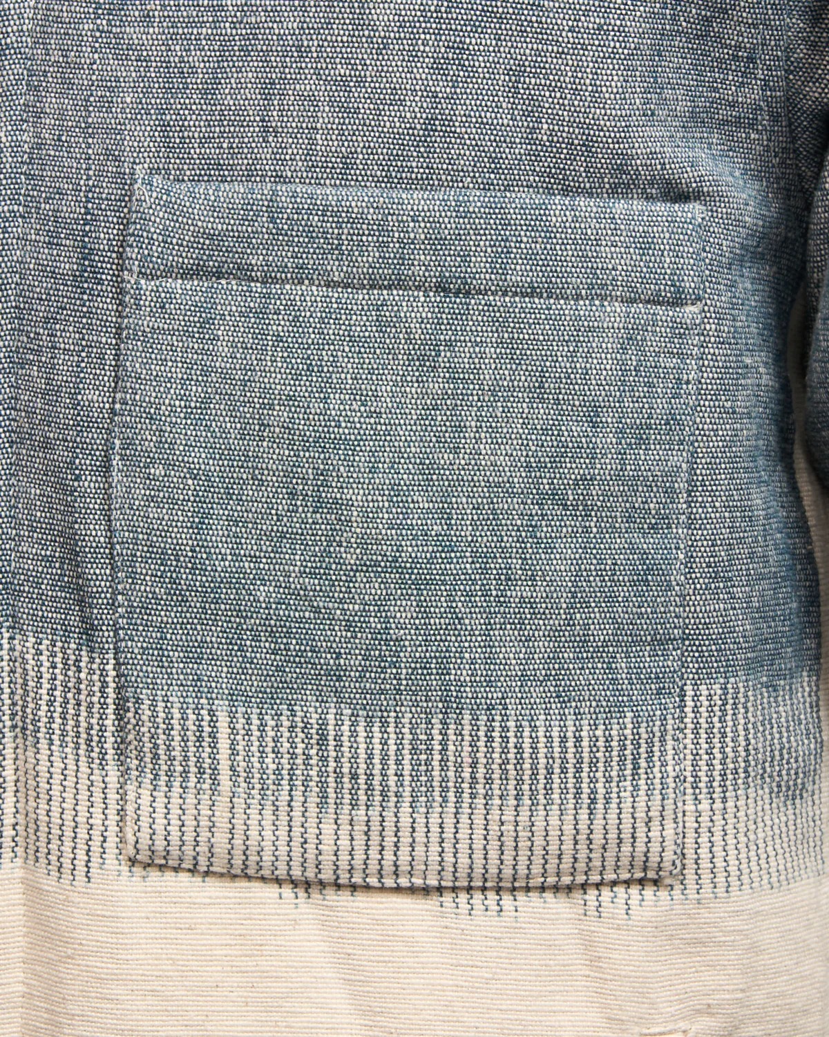 Woody Handloom Cotton Jacket In Off White & Grey - Image 7