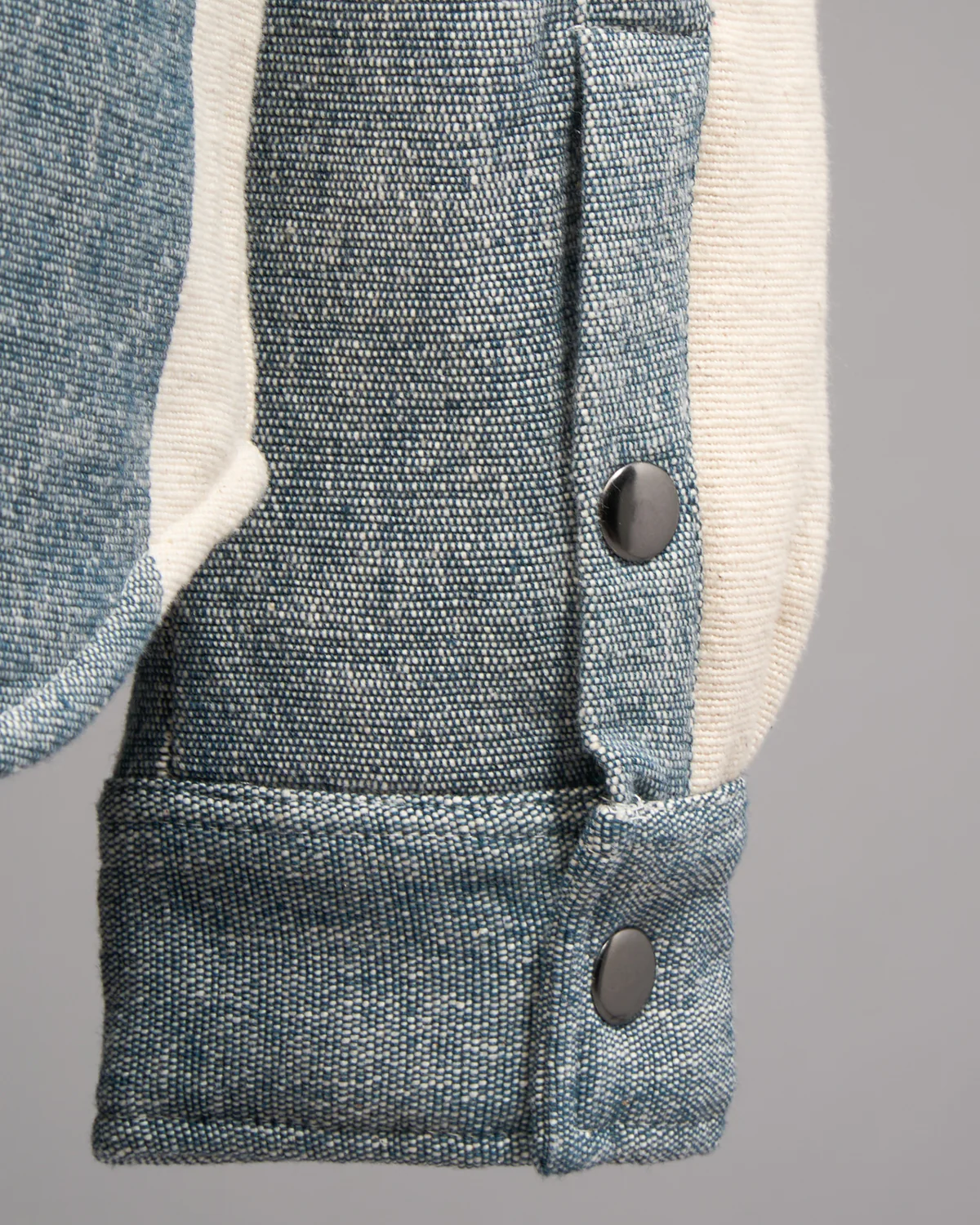 Woody Handloom Cotton Jacket In Off White & Grey - Image 8