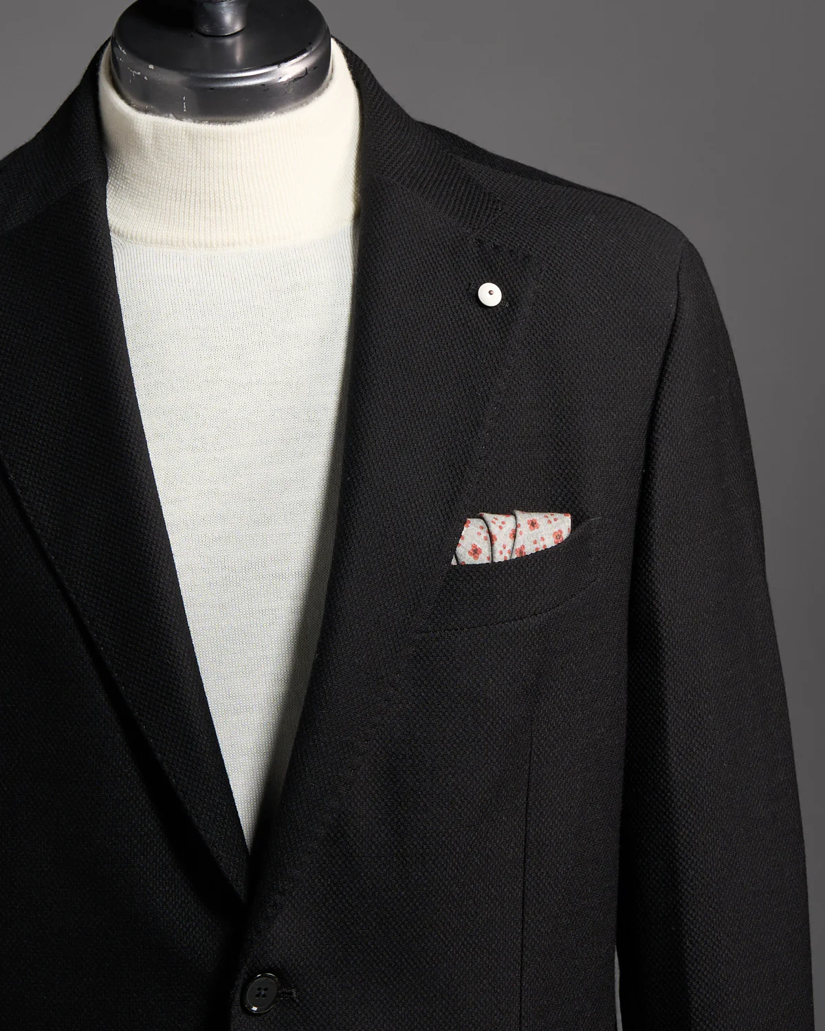 Black Stretch Wool Soft Blazer - Image 2