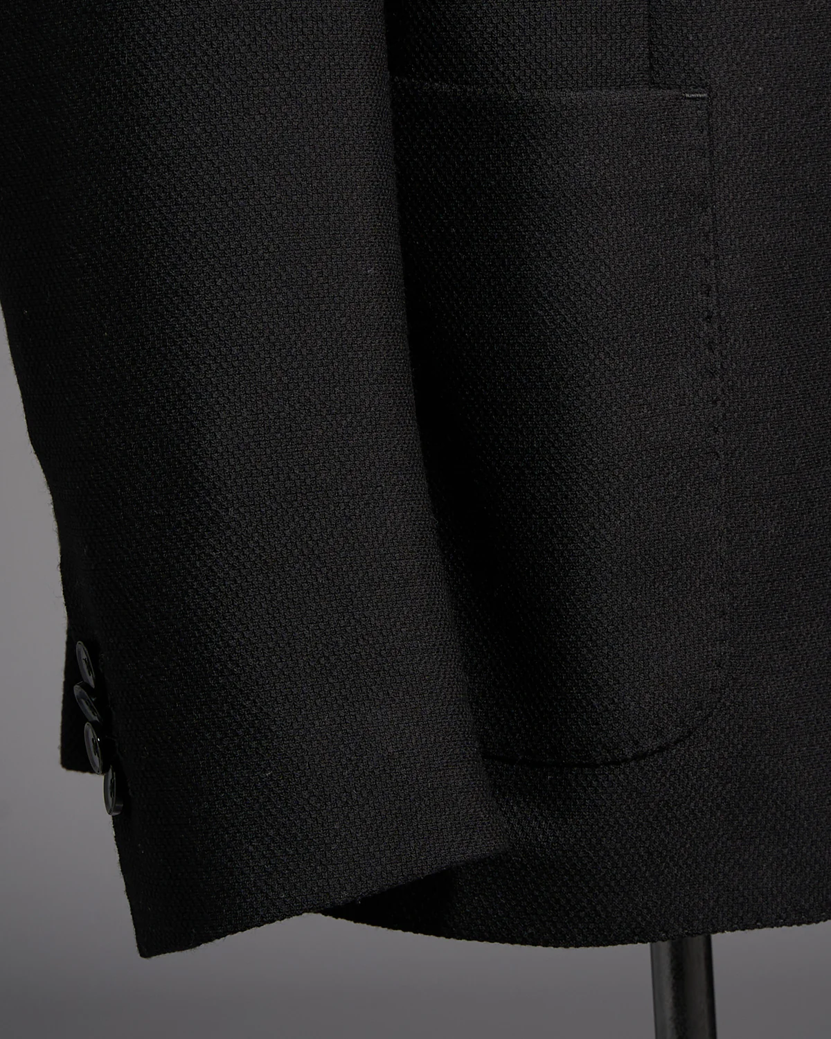 Black Stretch Wool Soft Blazer - Image 4