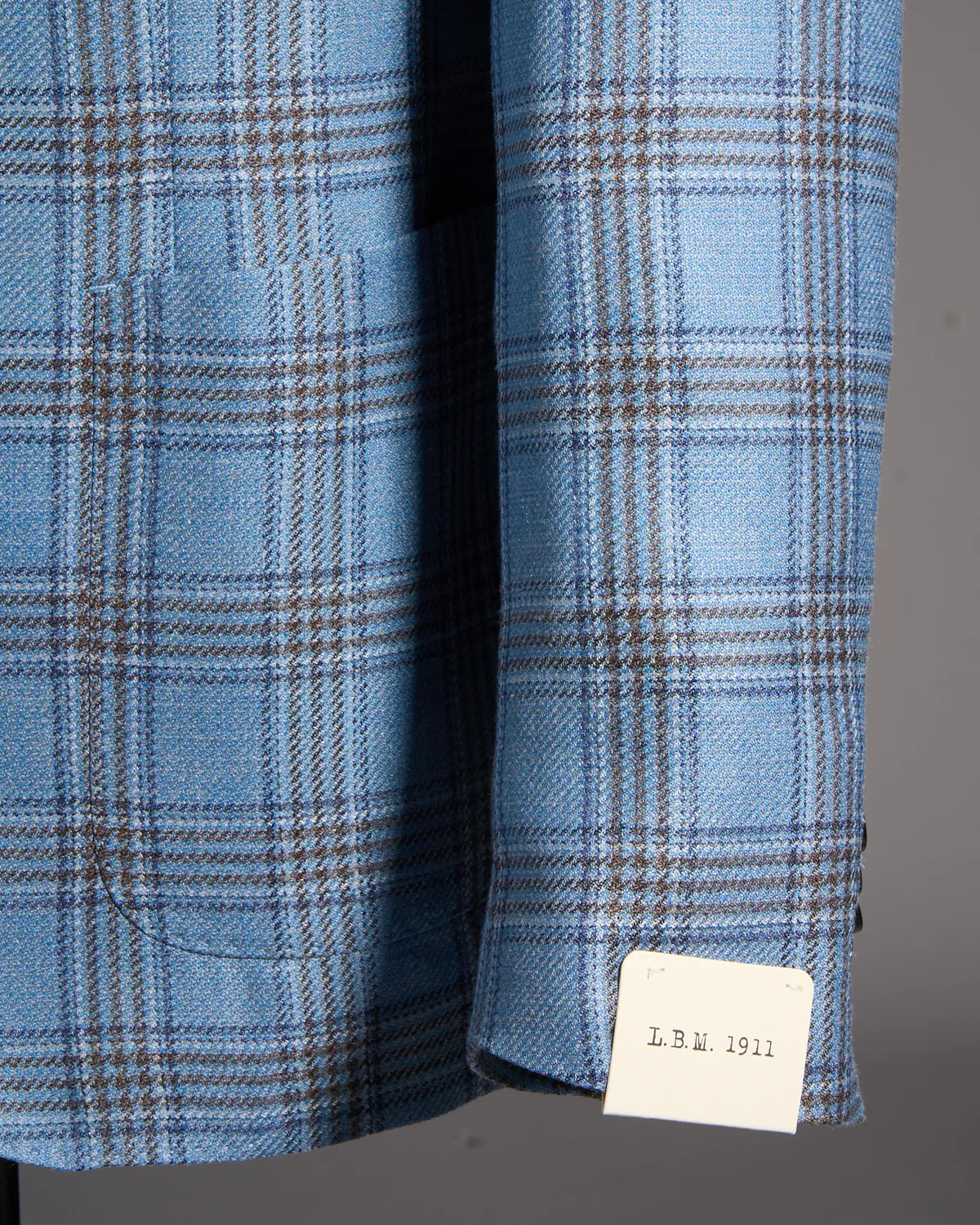 Blue Check Wool-Silk Linen Sport Jacket - Image 3