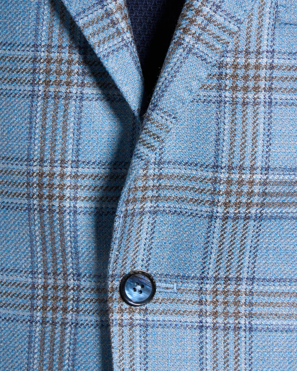 Blue Check Wool-Silk Linen Sport Jacket - Image 6