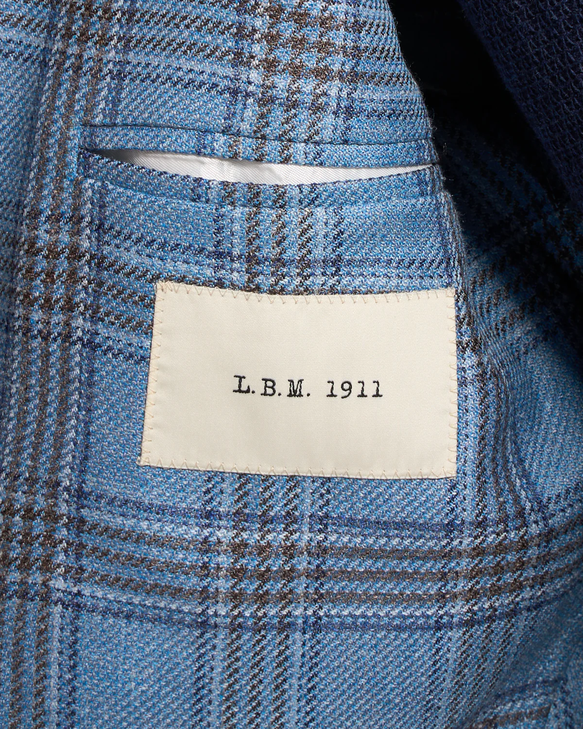 Blue Check Wool-Silk Linen Sport Jacket - Image 8
