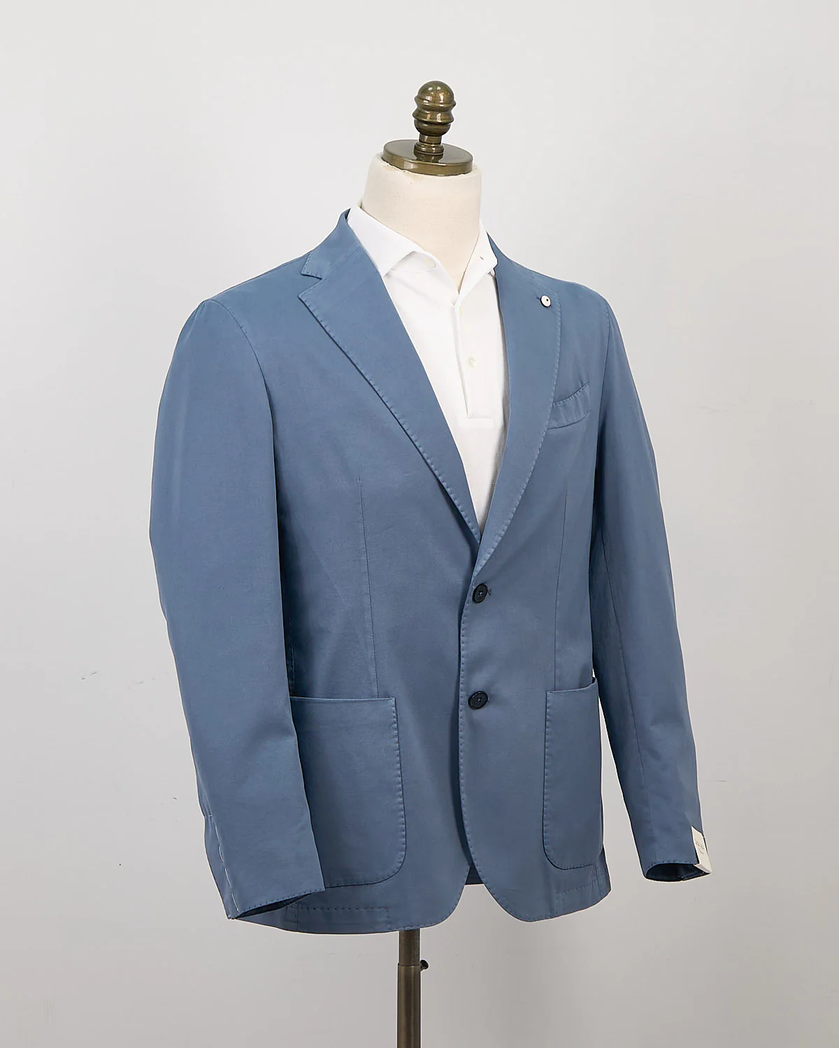 Blue Cotton Silk Stretch Soft Jacket