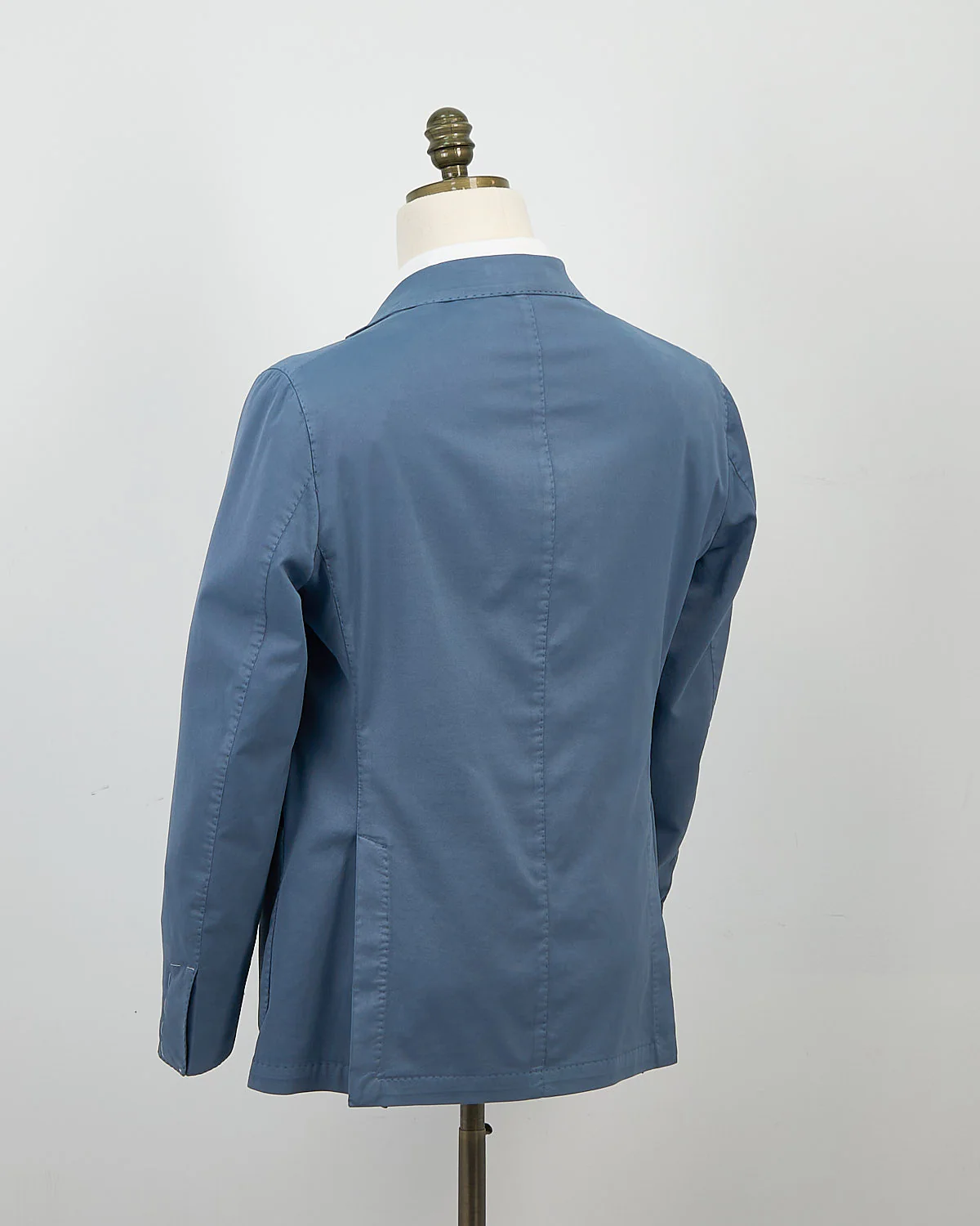 Blue Cotton Silk Stretch Soft Jacket - Image 3