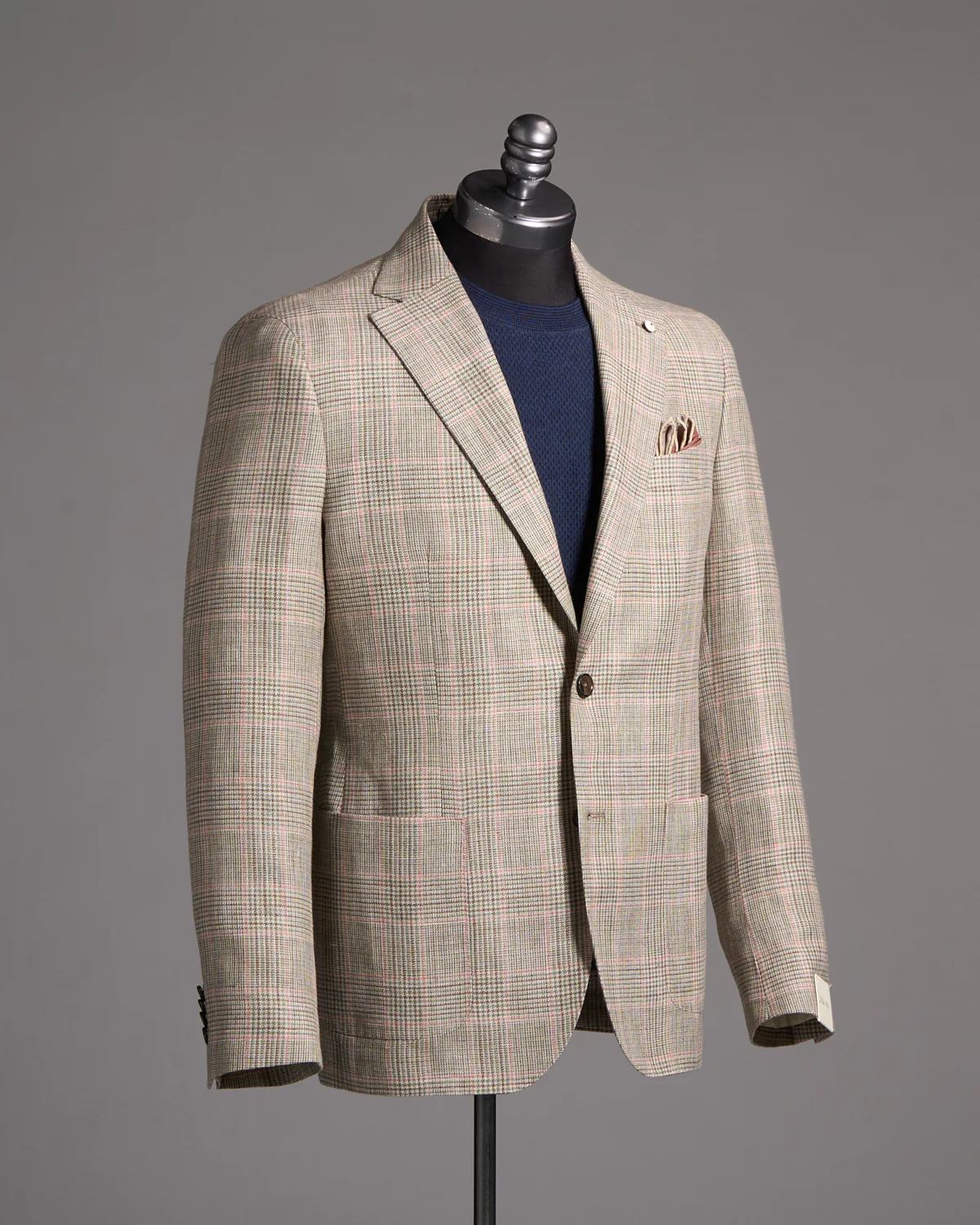 Glencheck Linen-Wool Sport Jacket