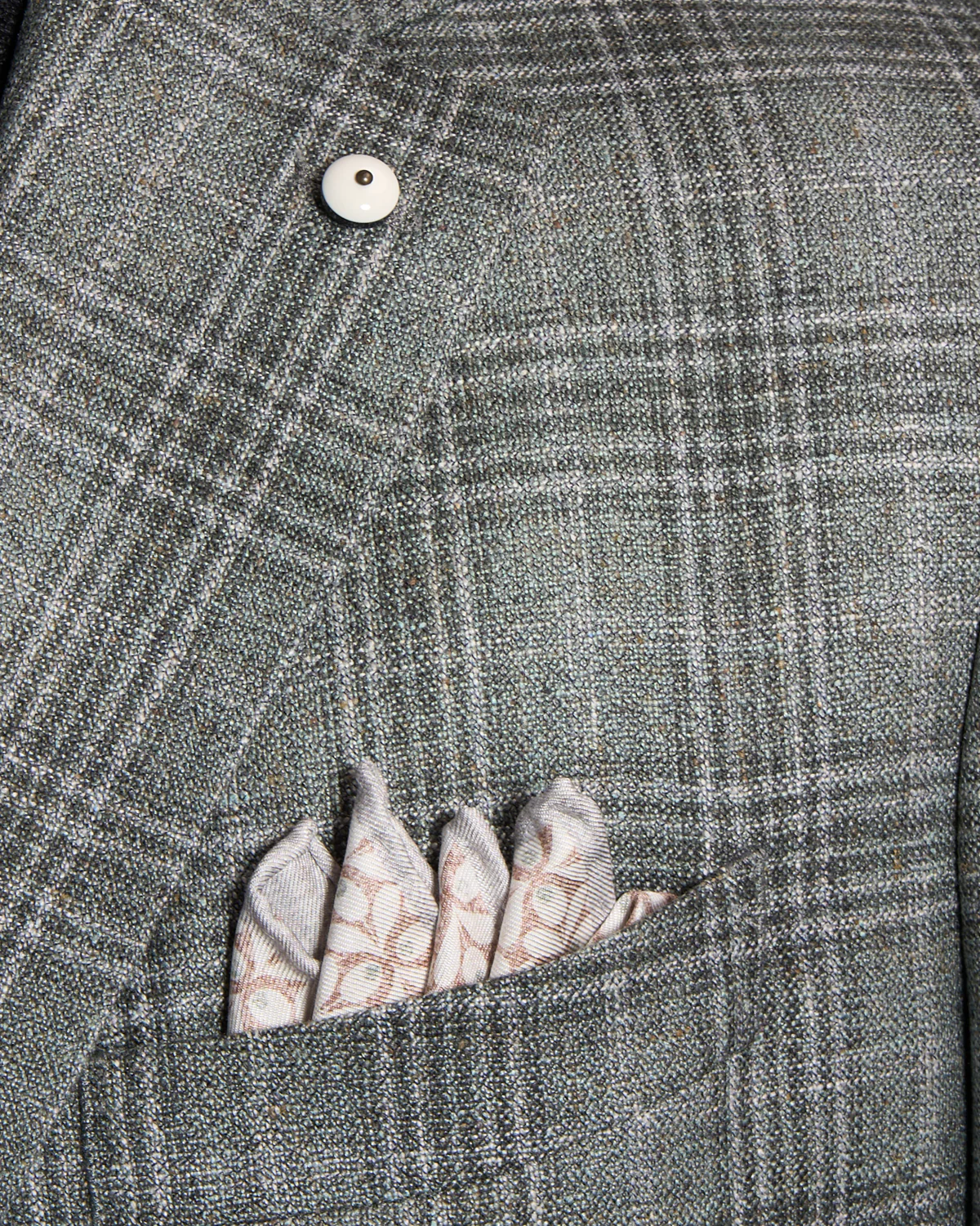 Grey Green Check Silk-Wool Sport Jacket - Image 7