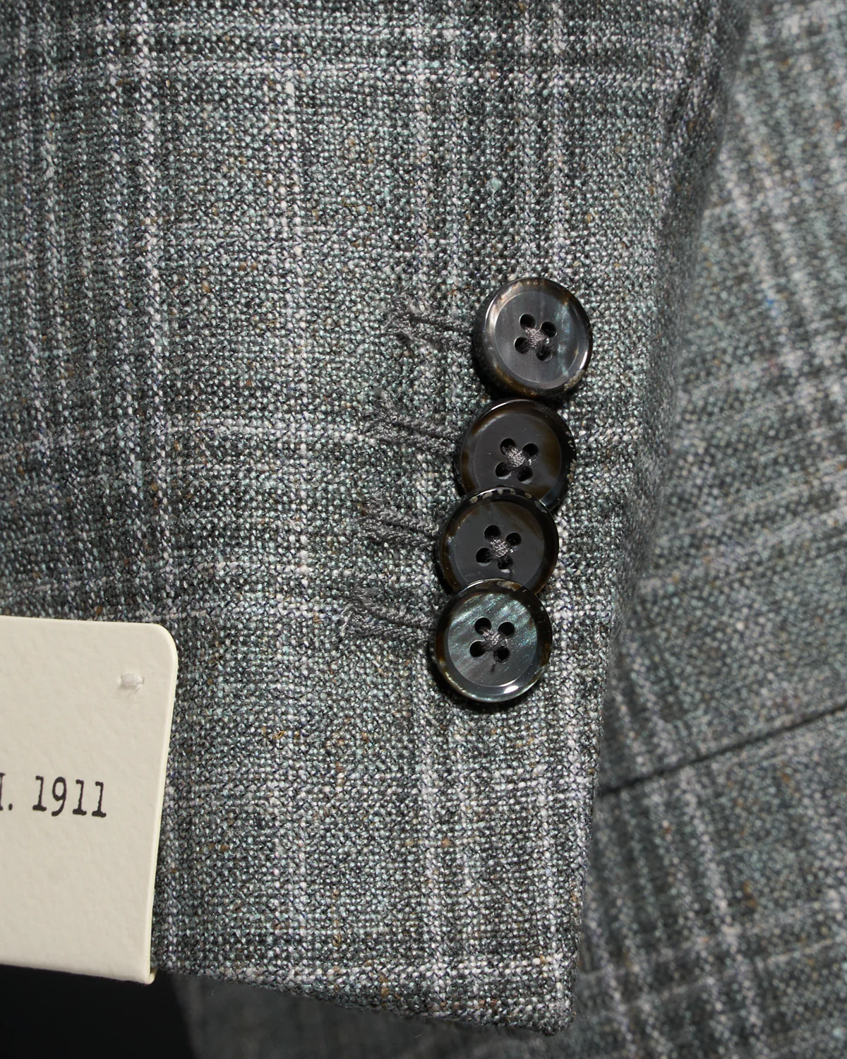 Grey Green Check Silk-Wool Sport Jacket - Image 8