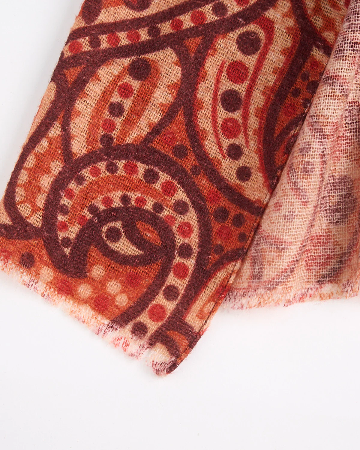 Soft Brushed Wool Artistic Floral Scarf - Image 4