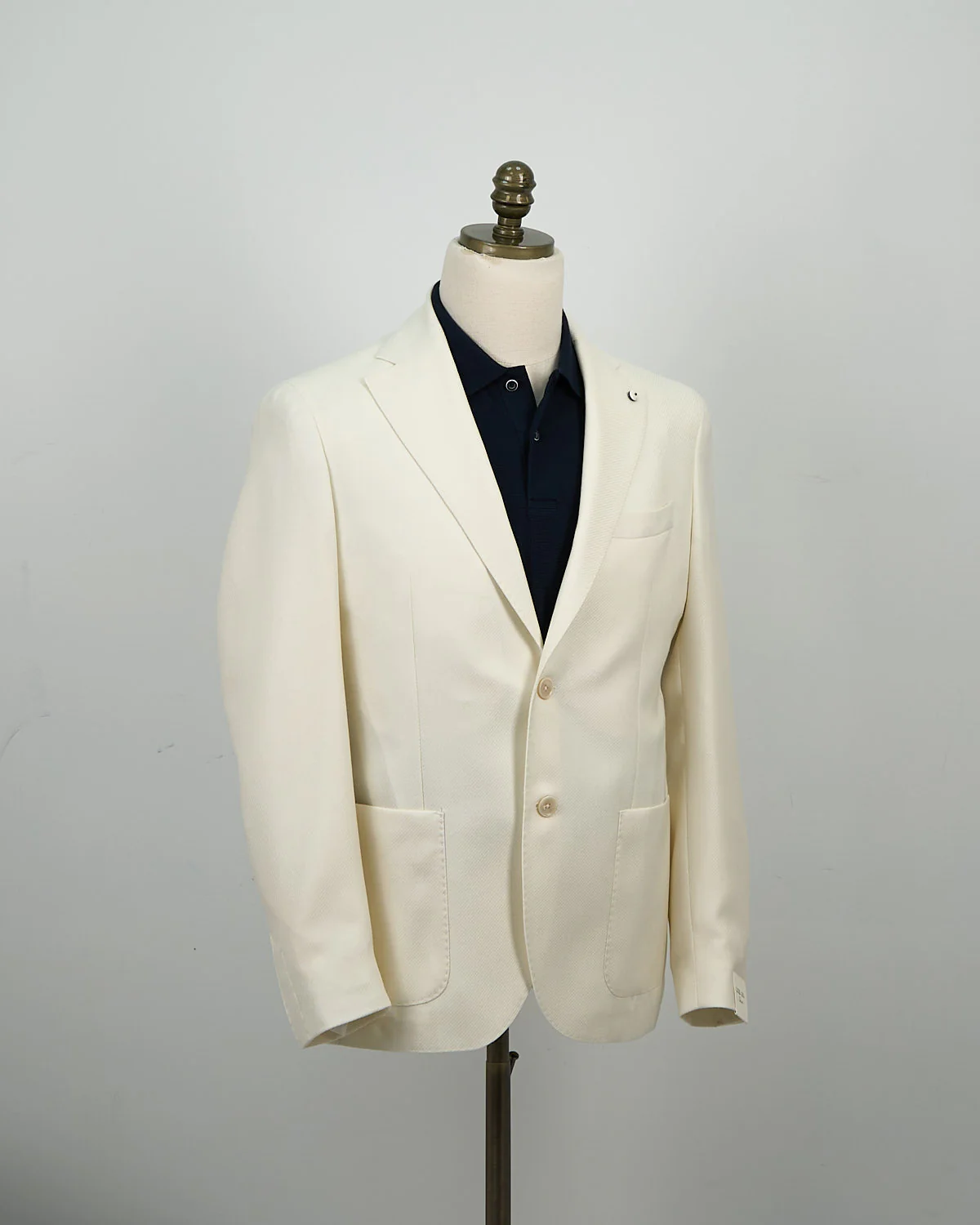 Wool & Cotton Textured White Soft Blazer