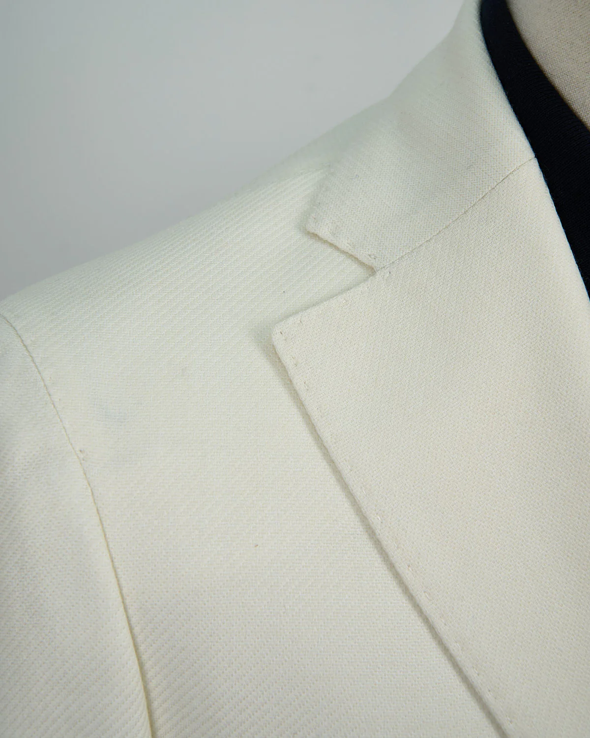 Wool & Cotton Textured White Soft Blazer - Image 3