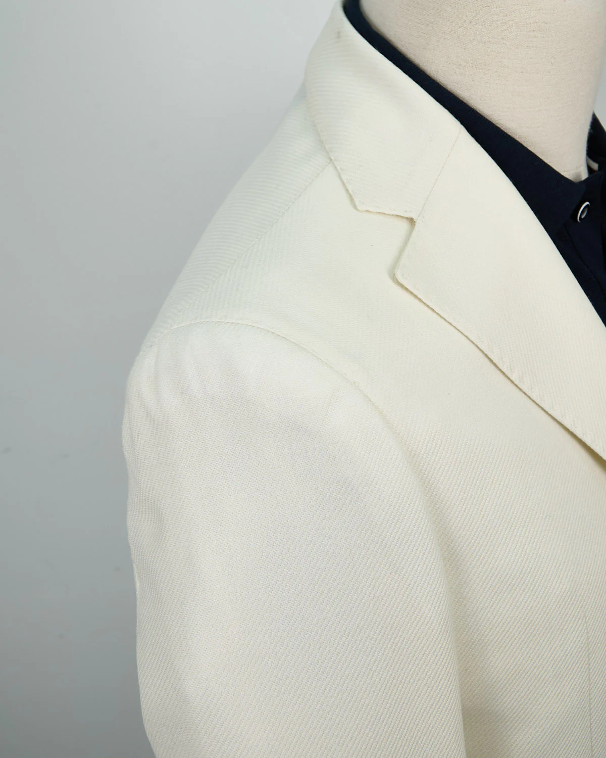 Wool & Cotton Textured White Soft Blazer - Image 8