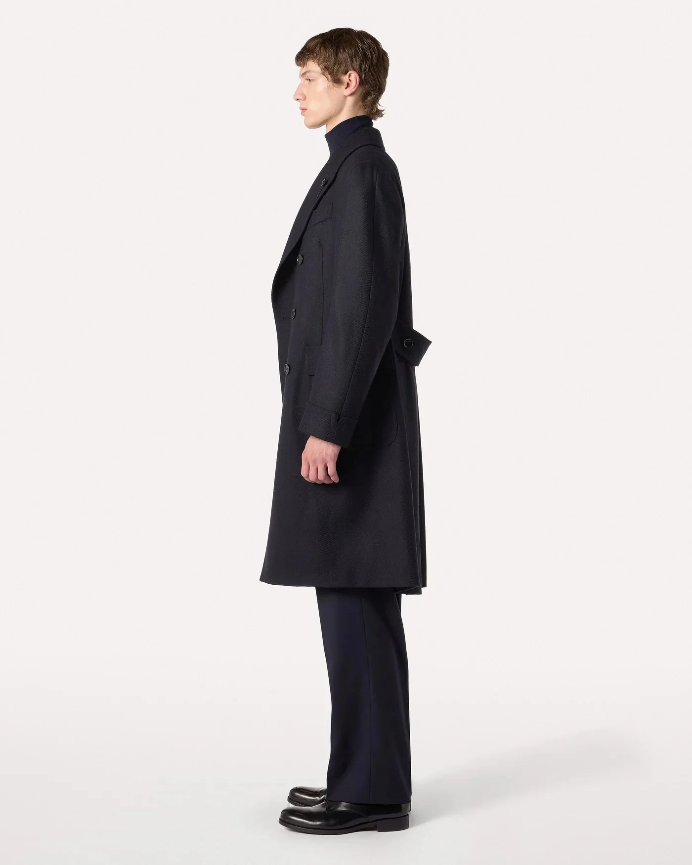 Double Breasted 'Ulster' Double Faced Wool Topcoat - Image 5