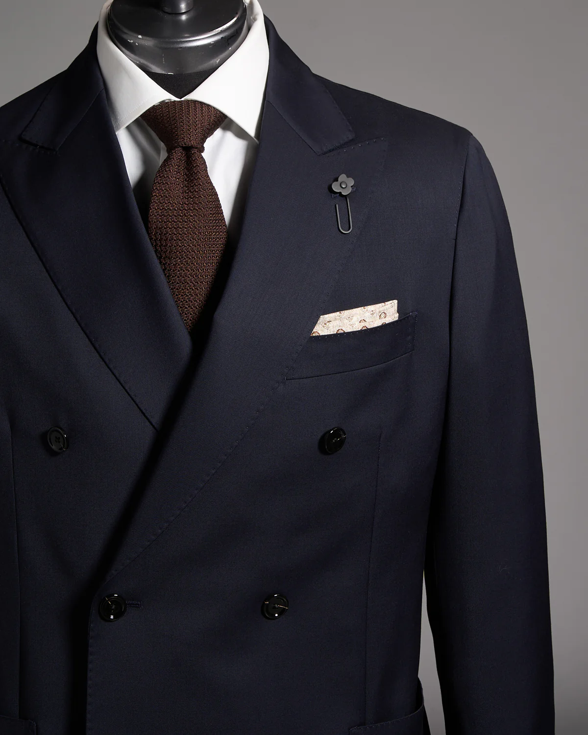 Natural Stretch Double Breasted 'Iconic' Navy Twill Hybrid Suit - Image 2