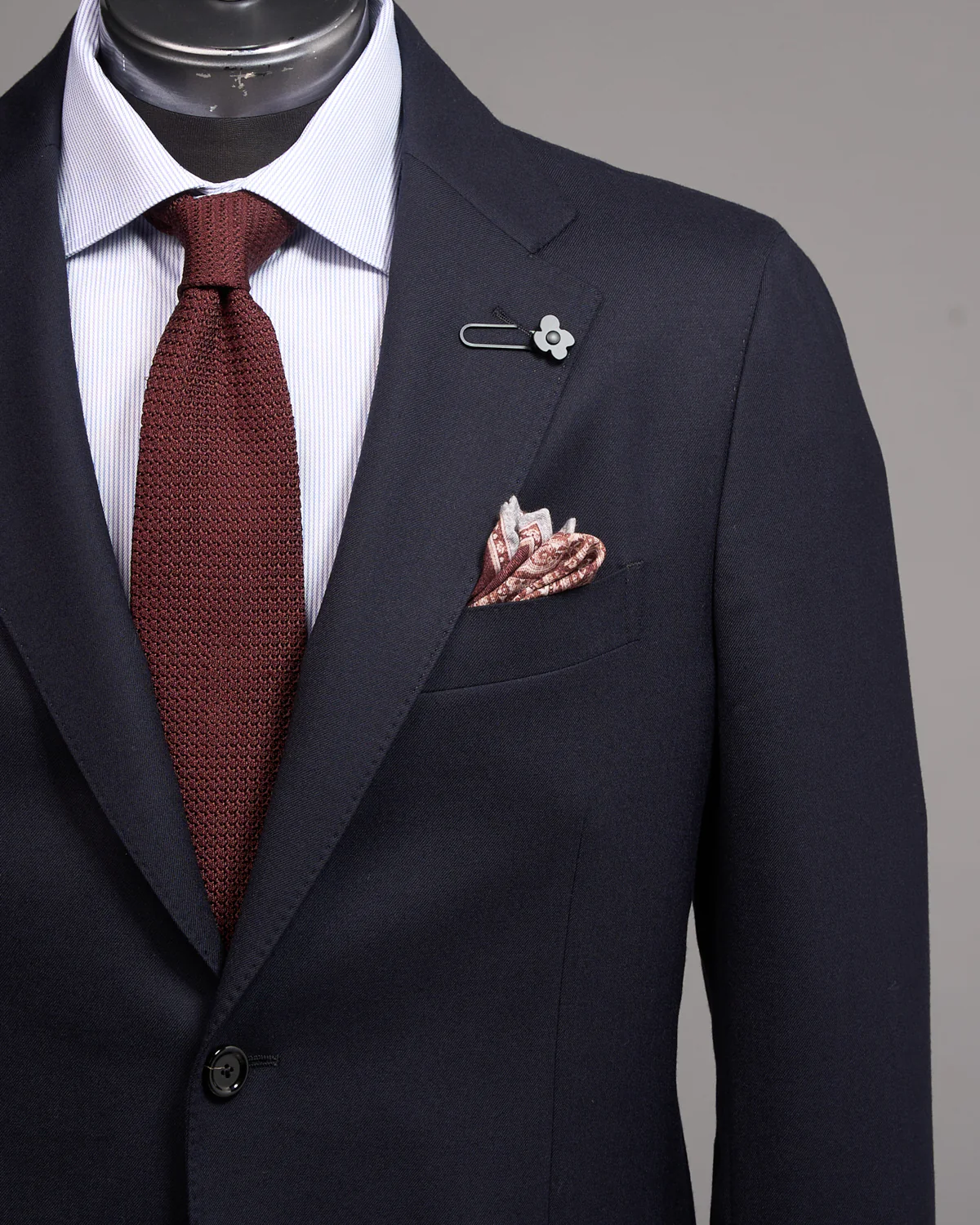 Solid Navy 'Iconic' Fit Stretch Worsted Flannel Wool Suit - Image 2