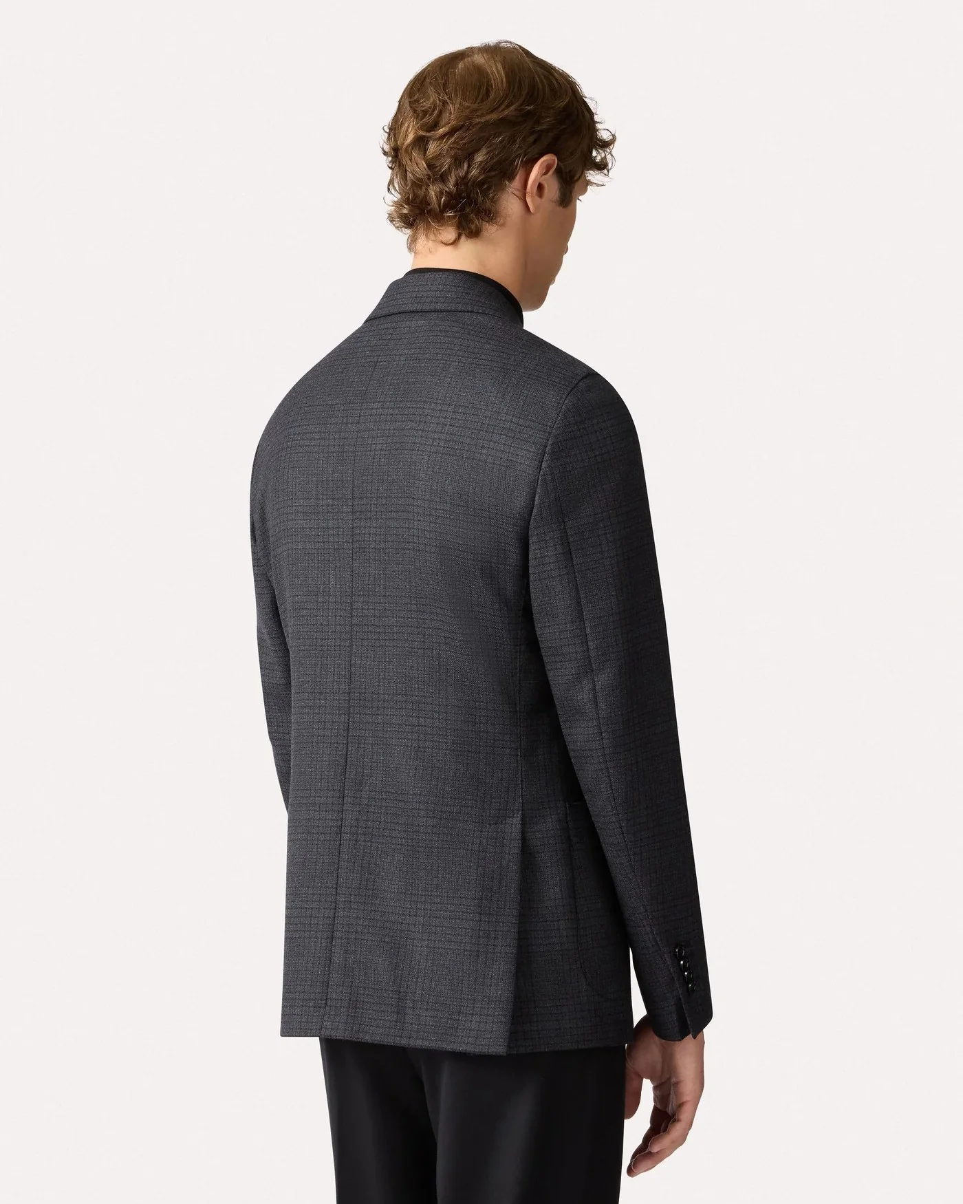 Tonal Check 'Iconic' Fit Soft Stretch Sport Jacket - Image 4