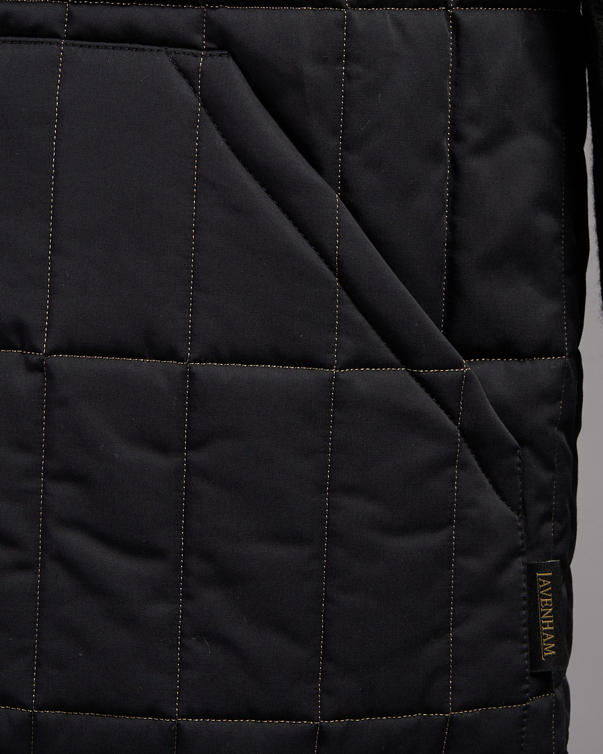 Rectangle Quilt Brisbane Moss Cotton 100G Wadded High Neck Vest - Image 6